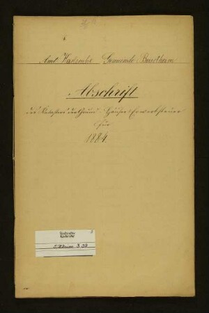 Steuerkataster (Kataster der Grund-, Häuser- und Erwerbssteuer; Abschriften)