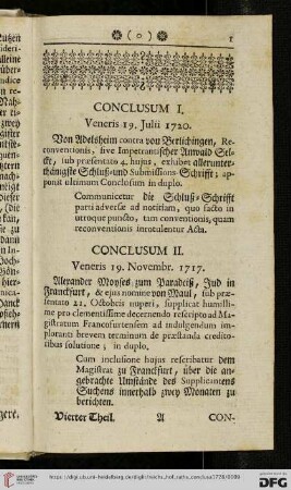 [Abschnitt 1 (Conclusum I – Conclusum C)]