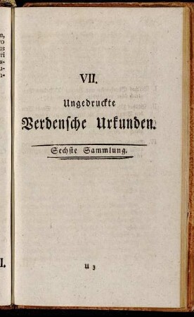 VII. Ungedruckte Verdensche Urkunden. Sechste Sammlung.