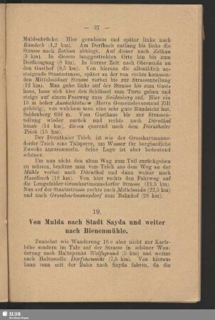 19. Von Mulda nach Stadt Sayda und weiter nach Bienenmühle