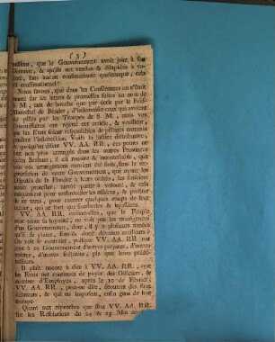 Reponse A La Depeche De Ll. Aa. Rr : Envoyée aux vrais, loyaux & intègres Représentans, les Etats de Brabant, par les Confédérés