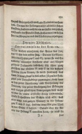 Zweyter Abschnitt. Operationsplane der Armeen.