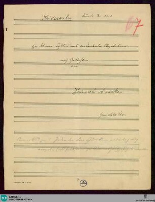 Heidezauber - Mus. Hs. 1331 : Coro, Sprechstimme, vl, vlc