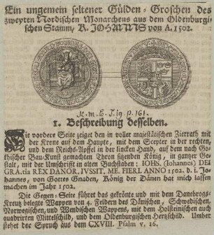 Bildnis des Johannes I., König von Dänemark