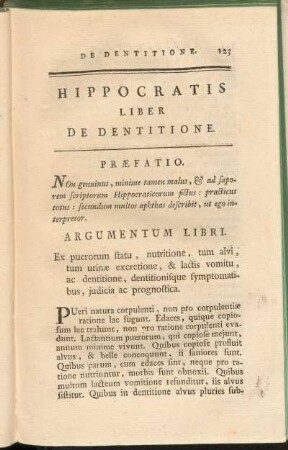 Hippocratis Liber De Dentitione