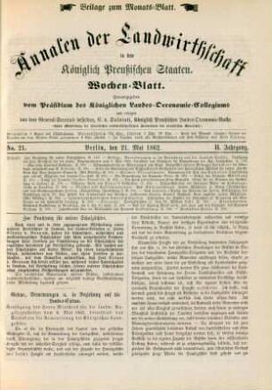 No. 21. Berlin, den 21. Mai 1862. II. Jahrgang.