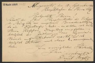 Brief an B. Schott's Söhne : 15.09.1888