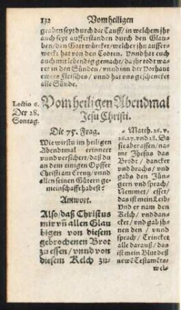 Vom heiligen Abendmal Jesu Christi.