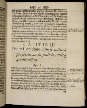 Capitis III. De jure Constituto, ejus sc. natura persecutione in judicio [...]