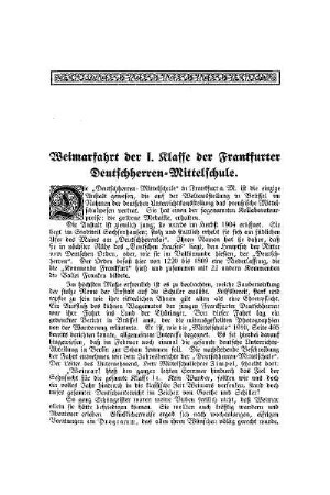 Weimarfahrt der I. Klasse der Frankfurter Deutschherren-Mittelschule