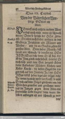 Das IIX. Capitel. Von der Väterlichen Vorsorge GOttes im Alter