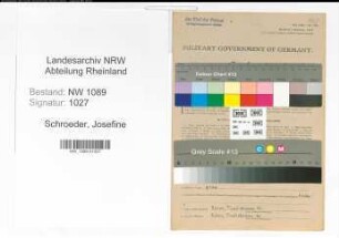 Entnazifizierung Josefine Schroeder , geb. 22.09.1910 ()