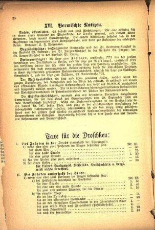 XVI. Vermischte Notizen.