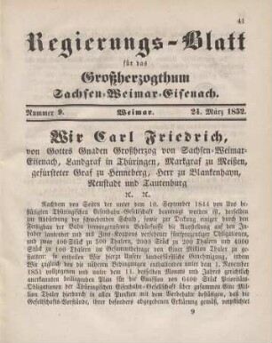 Nr. 9 : 24. März 1852
