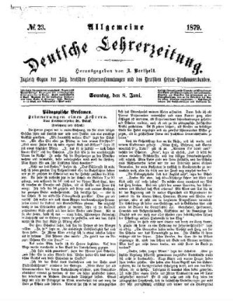 Pädagogische Brosamen : Erinnerungen eines Lehrers ; (Schluß)