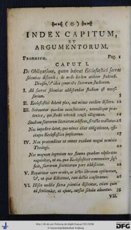 Index Capitum, Et Argumentorum.