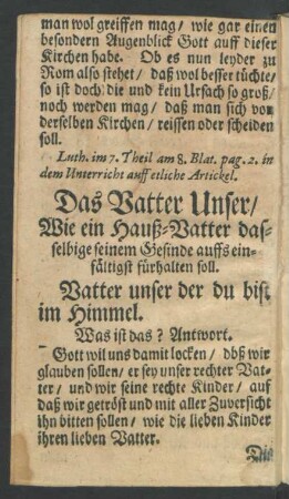 Das Vatter Unser ...
