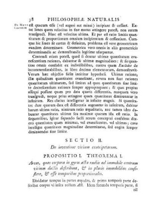 Sectio II. De inventione virium centripetarum.