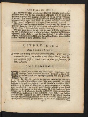 Uitbreiding Over Ezech. 18: vers 31.