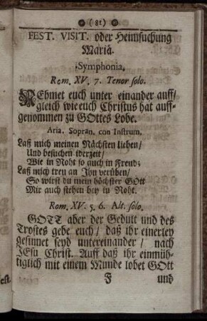 Fest. Visit. oder Heimsuchung Maria.