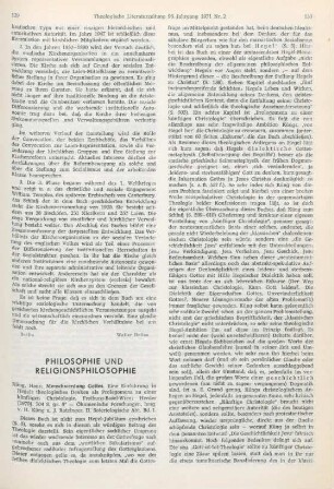 129-132 [Rezension] Küng, Hans, Menschwerdung Gottes