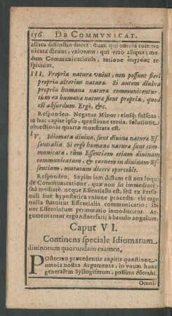 Caput VI. Continens speciale Idiomatum divinorum ...
