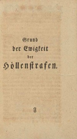 Grund der Ewigkeit der Höllenstrafen