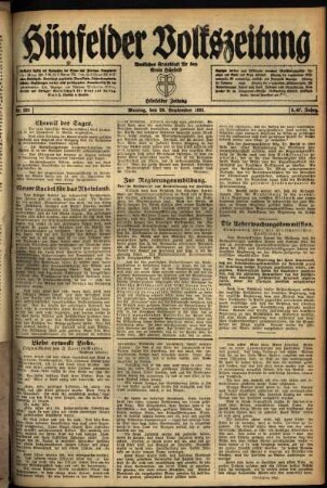 Ausgabe vom Montag, den 26. September 1921.