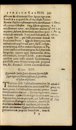 Cap. XIV. Quomodo Iudaei spatio dierum septem festi super agno paschatis instituti se gerentes, id ipsum absolvant.