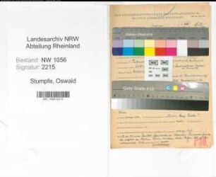 Entnazifizierung Oswald Stumpfe , geb. 01.02.1889 ()