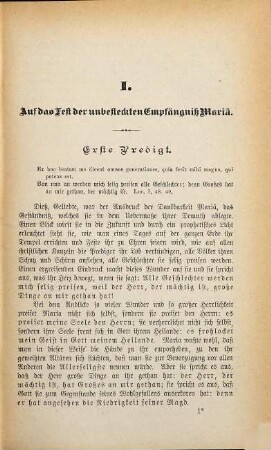 Gesammelte Predigten, 6. Predigten auf die Feste der allerseligsten Jungfrau und der Heiligen. Schulreden