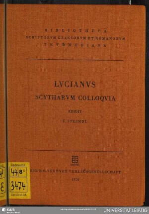 Lvciani Scytharvm colloqvia : quae inscribuntur Toxaris, Scytha, Anacharsis, cum scholiis