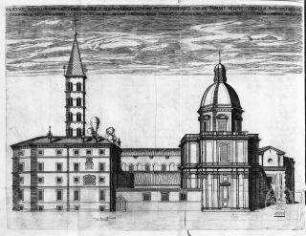 Basilicae S. Mariae Maioris de urbe a Liberio papa I usque ad Paulum V. Pont. Max., Taf. 65: Rom, S. Maria Maggiore, Ansicht des Außenbaus (Nordseite)