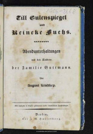 Till Eulenspiegel und Reineke Fuchs : Abendunterhaltungen mit den Kindern der Familie Guttmann