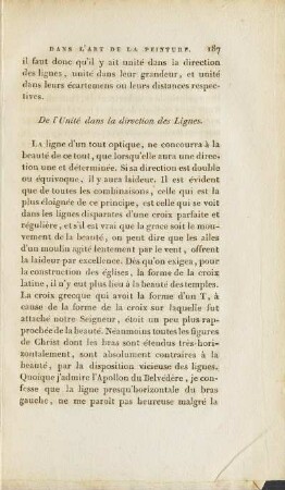 De l'Unité dans la direction des Lignes.