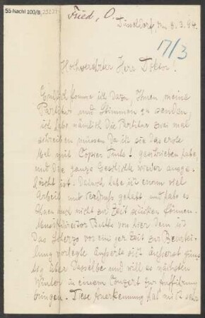 Brief an B. Schott's Söhne : 08.03.1894