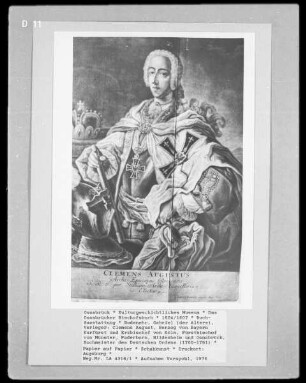 Das Osnabrücker Bischofsbuch — Clemens August, Herzog von Bayern, Kurfürst und Erzbischof von Köln, Fürstbischof von Münster, Paderborn, Hildesheim und Osnabrück, Hochmeister des Deutschen Ordens (1700-1761)
