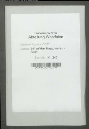 Verzeichnis der Stiftseinkünfte im Zusammenhang mit der Säkularisation