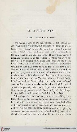 Chapter XIV: Marriage and mourning