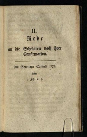 III. Rede bey der Confirmation einiger Scholaren