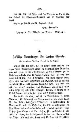 Zufällige Bemerkungen über deutsche Sprache