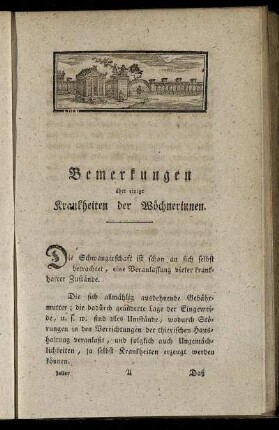 Bemerkungen über einige Krankheiten der Wöchnerinnen.