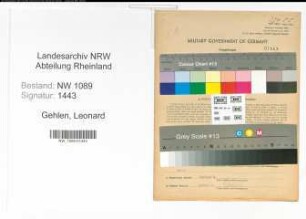 Entnazifizierung Leonard Gehlen , geb. 30.06.1896 (Unterbrandmeister)