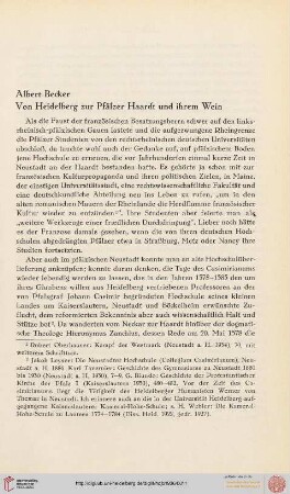 Von Heidelberg zur Pfälzer Haardt und ihrem Wein