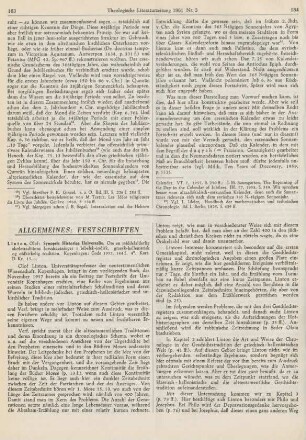 183-185 [Rezension] Linton, Olof, Synopsis historiae universalis