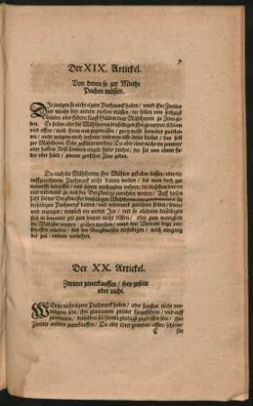 Der XX. Artickel.