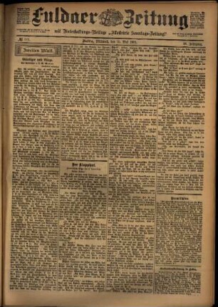 Zweite Ausgabe vom Mittwoch, den 15. Mai 1901.