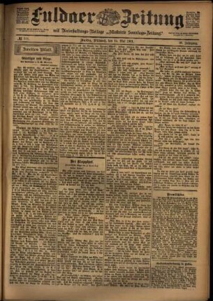 Zweite Ausgabe vom Mittwoch, den 15. Mai 1901.