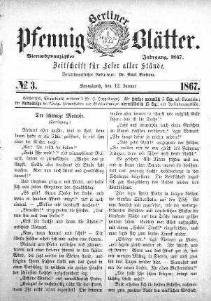 No. 3, Sonnabend, den 12. Januar