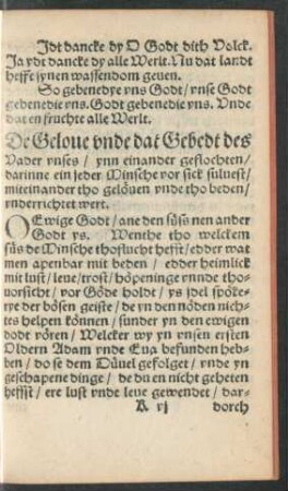 De Gelove unde dat Gebet des Vader unses ...